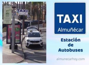 Parada de Taxis de Almuñécar junto a la Estación de Autobuses y la policía local