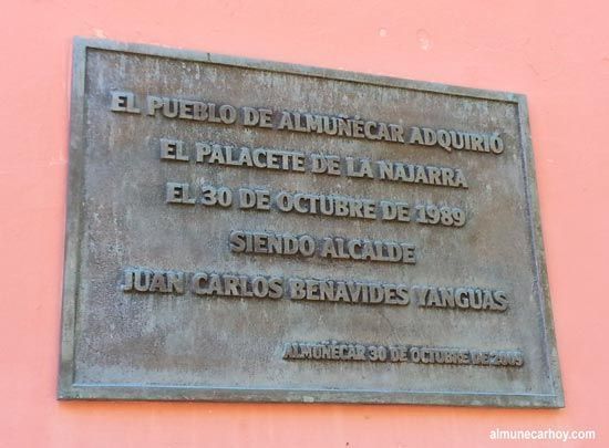 Palacete de La Najarra en Almuñécar 22 El 30 de octubre de 1989, bajo la alcaldía de Juan Carlos Benavides Yanguas, el municipio de Almuñécar completó la adquisición del Palacete de La Najarra.