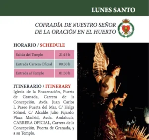 Horarios e itinerarios del Lunes Santo en Almuñécar