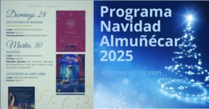 programa oficial de eventos y actividades de la celebración de la Navidad en Almuñécar durante 2025 y principios de 2026.