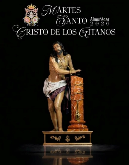 Cartel del Martes Santo 2026 en Almuñécar con la imagen del Cristo de los Gitanos